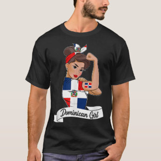 Dominicana Girl Flagga RD Dominikanska republiken T Shirt