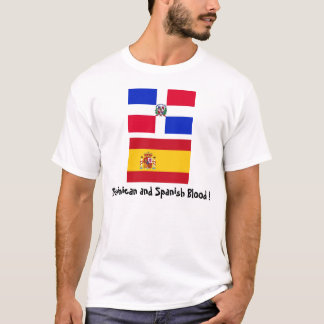 DominicanR_flag Spain_flag, dominikan och spänner Tee Shirt