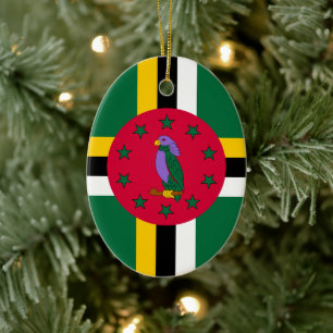 Dominicas flagga julgransprydnad keramik