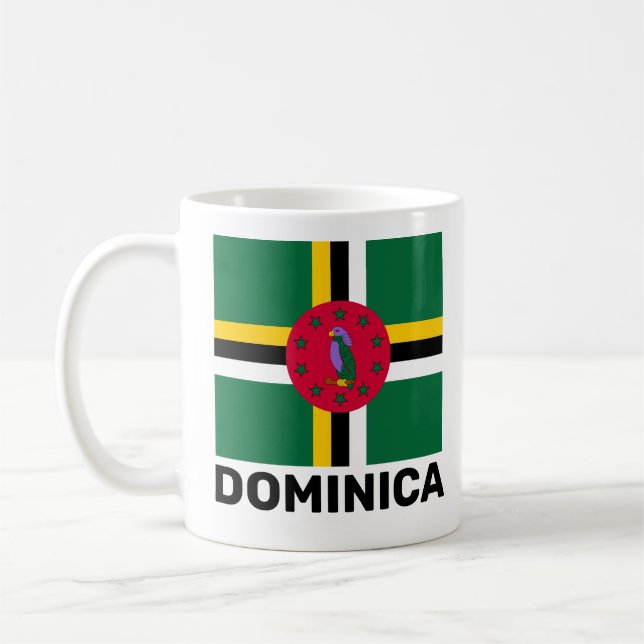 Dominicas flagga kaffemugg (Vänster)