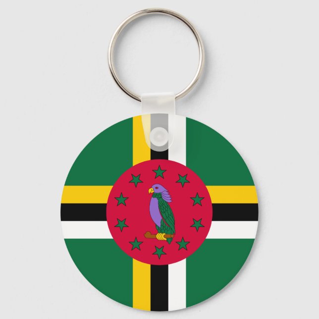 Dominicas flagga nyckelring (Framsida)