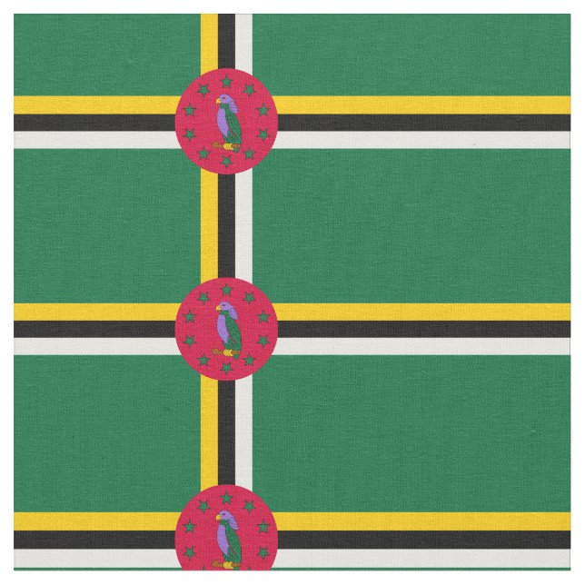 Dominicas flagga tyg (Närbild)
