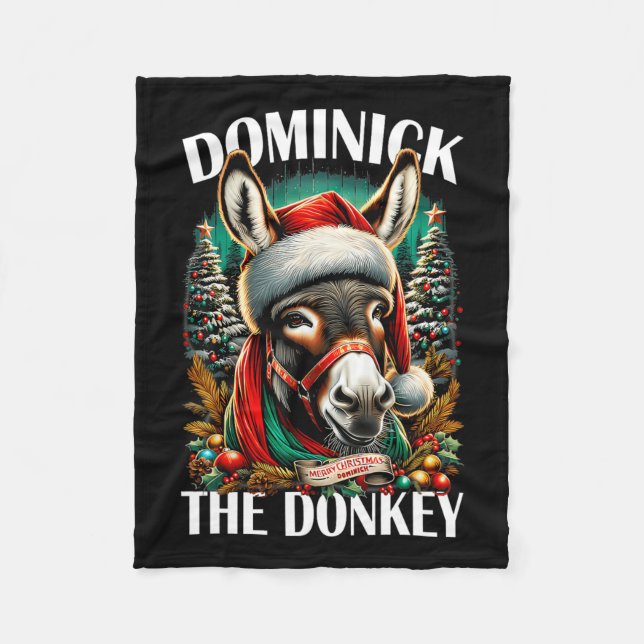 Dominick, Donkey, nuny jul, italienskt Kristus Fleecefilt (Framsidan)