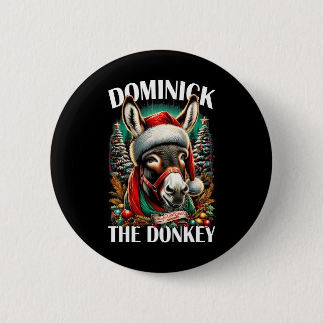 Dominick, Donkey, nuny jul, italienskt Kristus Knapp (Framsida)