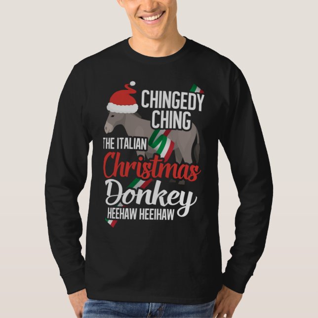 Dominick, jul Donkey, italiensk jul Do T Shirt (Framsida)