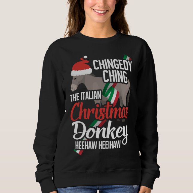 Dominick, jul Donkey, italiensk jul Do T Shirt (Framsida)