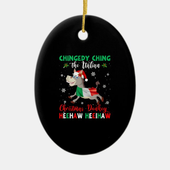 Dominick the jul Donkey-Italy Donkey Julgransprydnad Keramik (Framsidan)