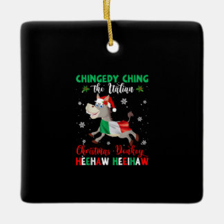 Dominick the jul Donkey-Italy Donkey Julgransprydnad Keramik