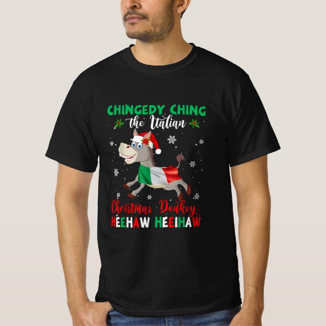 Dominick the jul Donkey-Italy Donkey T Shirt (Framsida)