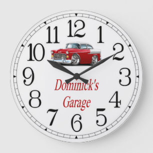 Dominicks garage för klassikerbil stor klocka