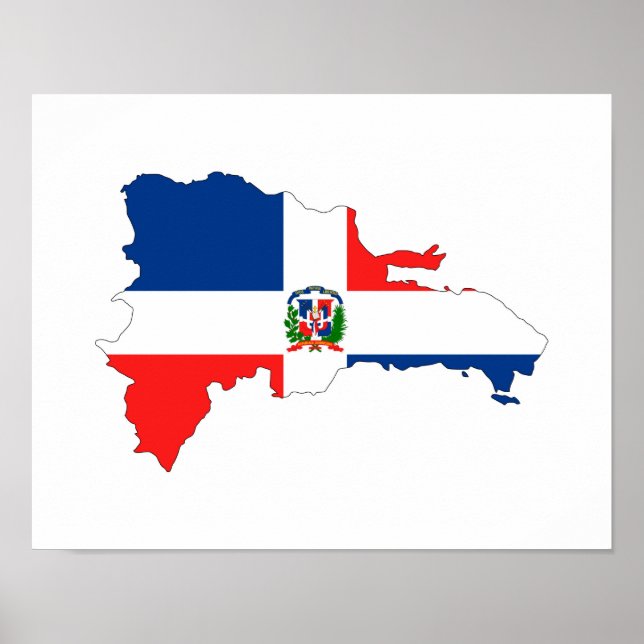 dominikanerisk symbol för formen land flagga karta poster (Framsidan)