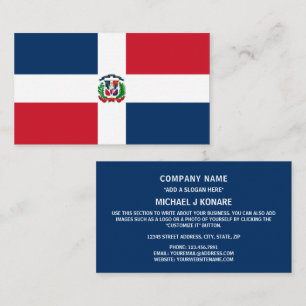 Dominikanska Flagga, Dominikanska republikens Flag Visitkort