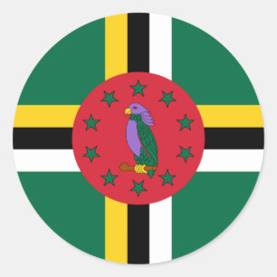 Dominikanska Flagga, Flagga Dominica Runt Klistermärke
