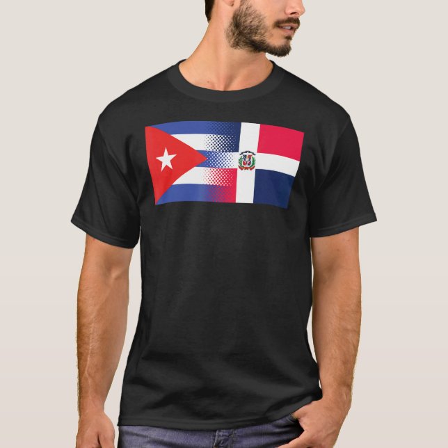 Dominikanska Flagga Kuba Dominikanska republiken T Shirt (Framsida)