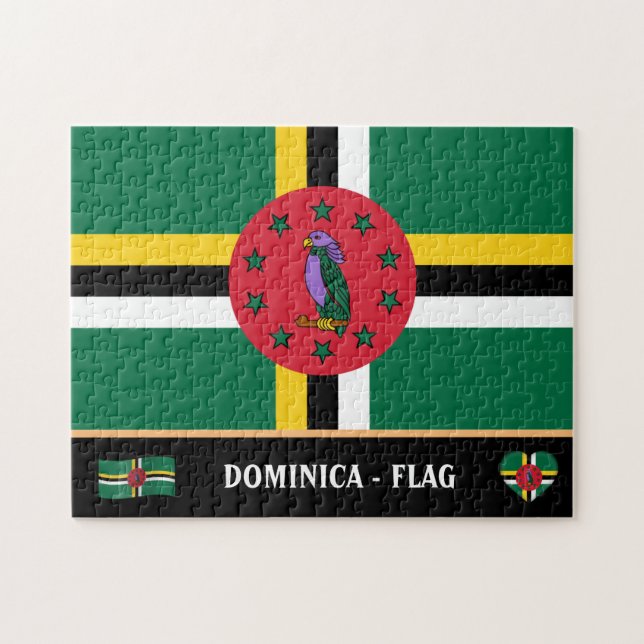 Dominikanska Flagga och Dominikanska land / Domini Pussel (Horisontell)