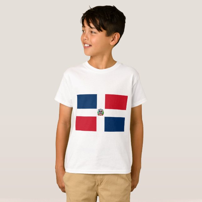 Dominikanska Flagga T-shirt (Hel framsida)
