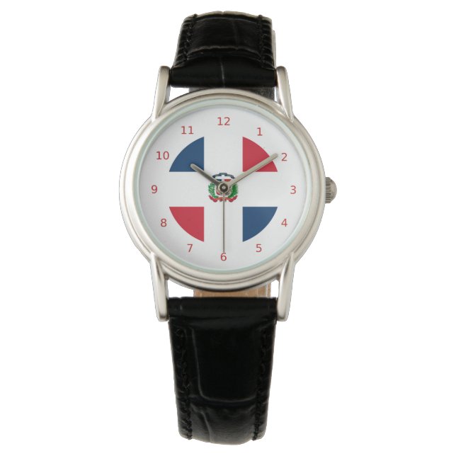 Dominikanska flagga Watch Armbandsur (Framsida)