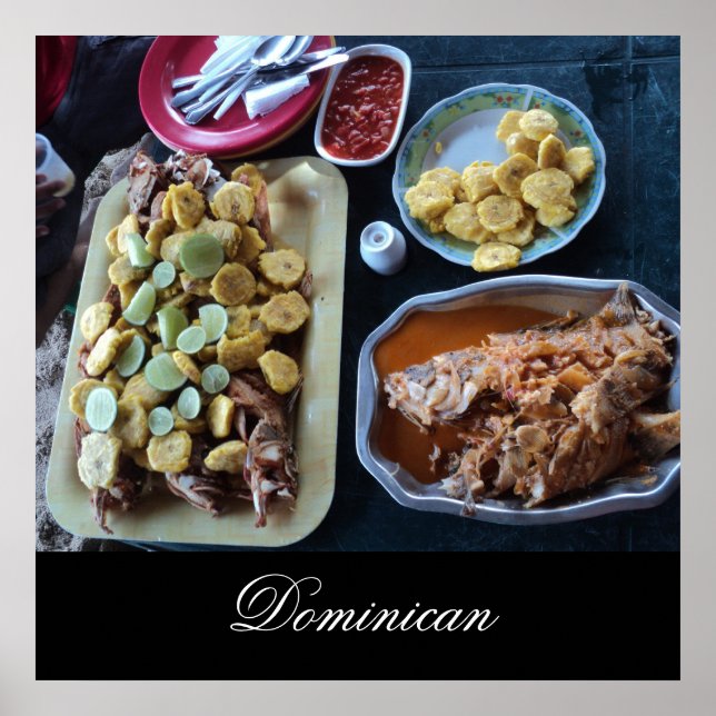 Dominikanska maten på stranden poster (Framsidan)