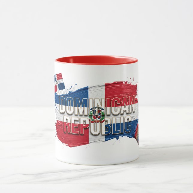 Dominikanska Rep Färgpennedesign | Karibiskt Stolt Mugg (Center)