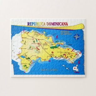 Dominikanska republiken 11x14 Karta Pussel