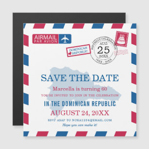 Dominikanska republiken Airmail Birthday-firandet Magnetisk Inbjudningskort