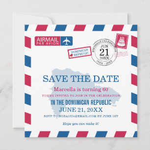 Dominikanska republiken Airmail Birthday-firandet Spara Datumet