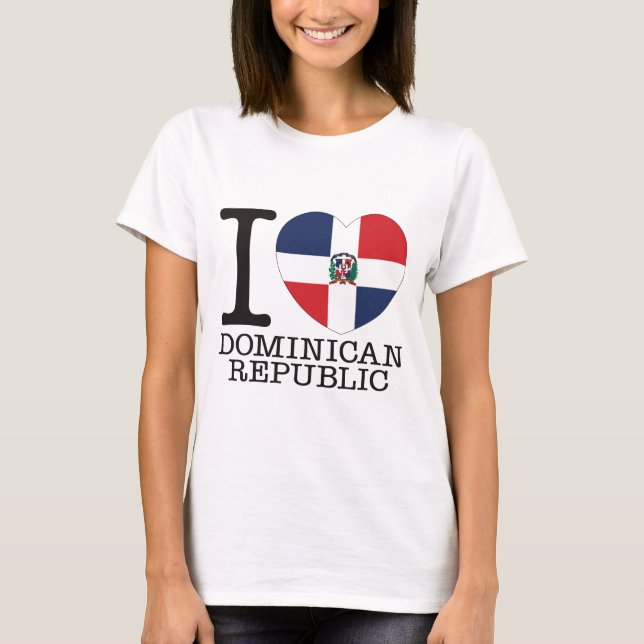 Dominikanska republiken älskar v2 t shirt (Framsida)