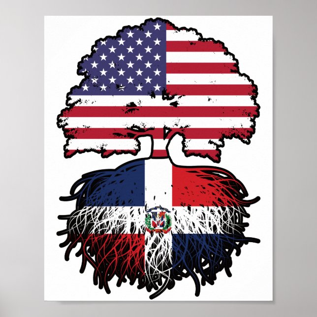 Dominikanska republiken Amerikanska Träd Poster (Framsidan)