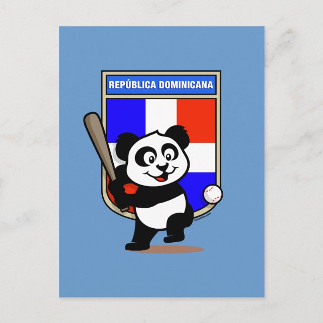 Dominikanska republiken Baseball Panda Vykort (Framsida)