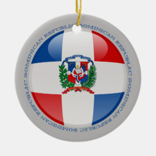 Dominikanska republiken bubblar flagga julgransprydnad keramik