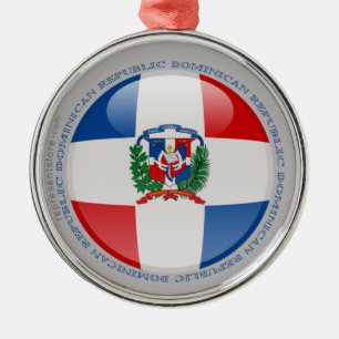 Dominikanska republiken bubblar flagga julgransprydnad metall