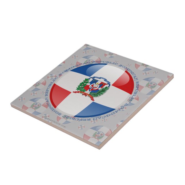 Dominikanska republiken bubblar flagga kakelplatta (Sidan)