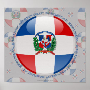 Dominikanska republiken Bubble Flagga Poster