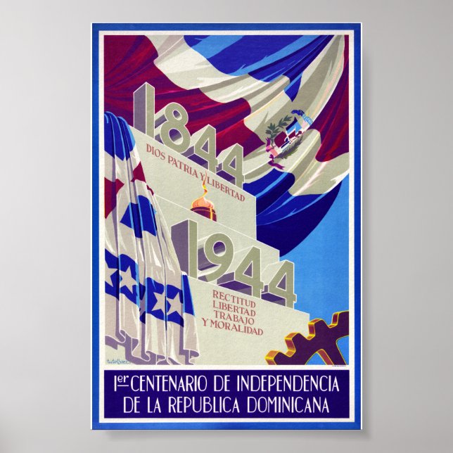Dominikanska republiken Centennial Vintage affisch (Framsidan)