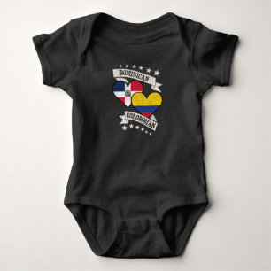 Dominikanska republiken Colombia Heart Flaggor Dom T Shirt