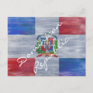Dominikanska republiken drabbade flagga vykort