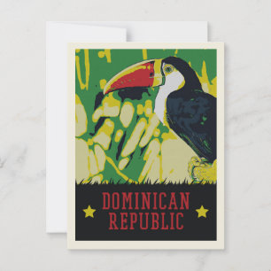 Dominikanska republiken fantastisk tucan Postcard Vykort