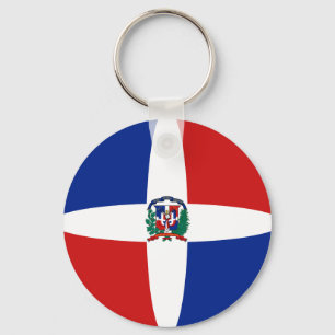 Dominikanska republiken Fisheye Flagga Keychain Nyckelring