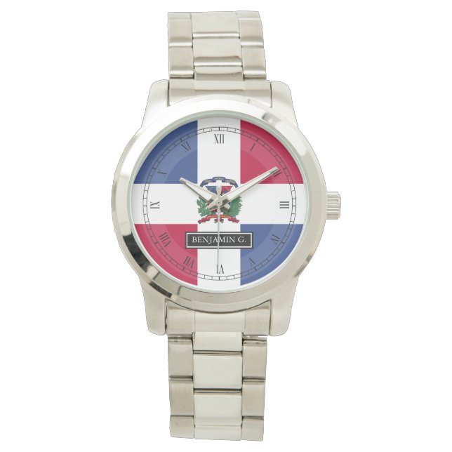 Dominikanska republiken Flagga Armbandsur (Framsida)