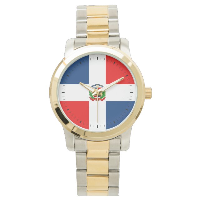 Dominikanska republiken Flagga Armbandsur (Framsida)
