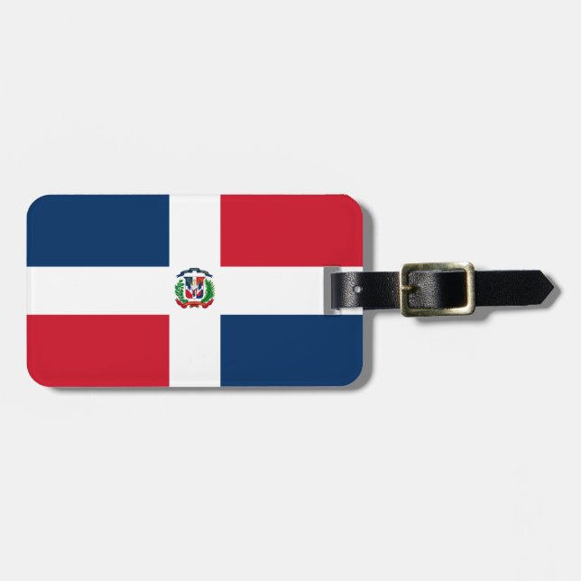 Dominikanska republiken flagga bagagebricka (Horisontell Framsida)