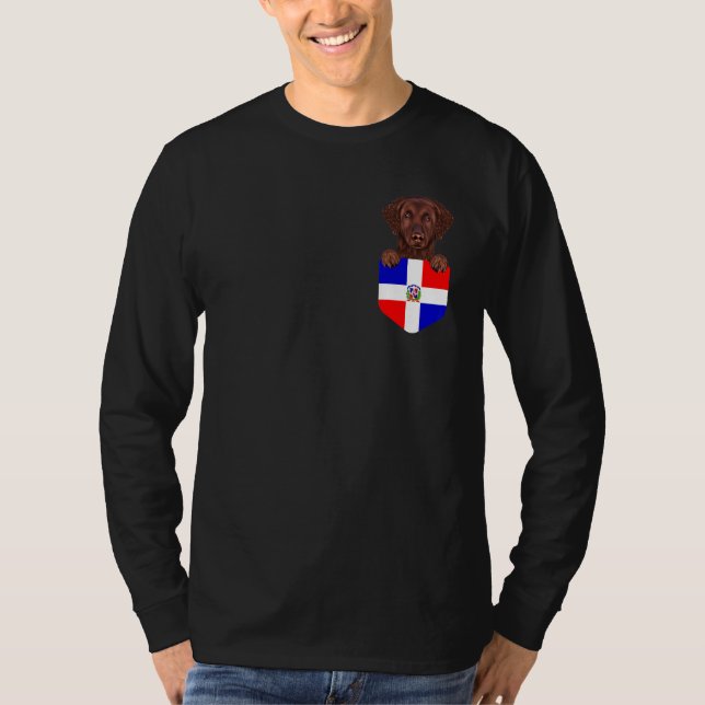 Dominikanska republiken Flagga Curly Jackat Retrie T Shirt (Framsida)