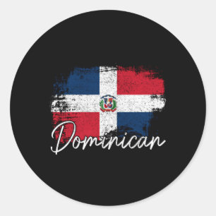 Dominikanska republiken Flagga Dominikanska Pridet Runt Klistermärke