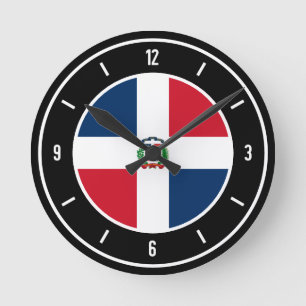 Dominikanska republiken Flagga Elegant Rund Klocka