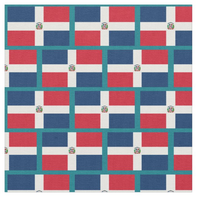 Dominikanska republiken Flagga Fabric & trendig mo Tyg (Närbild)
