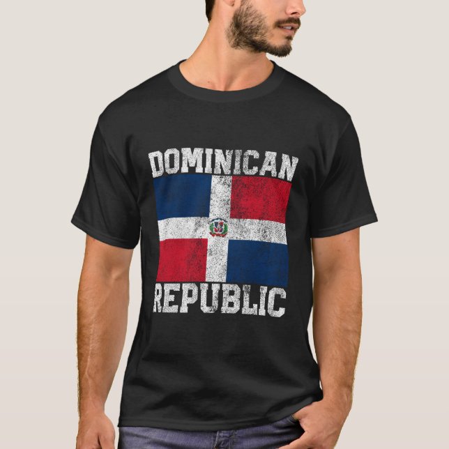 Dominikanska republiken Flagga Family Pride Land S T Shirt (Framsida)