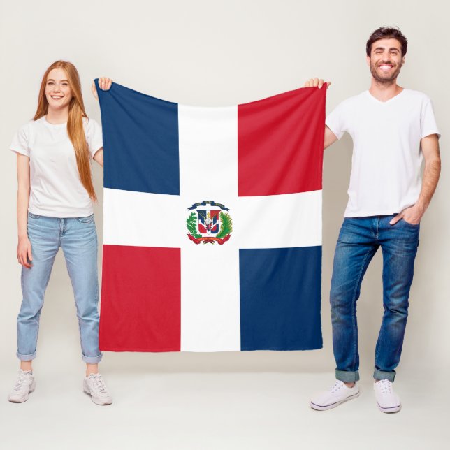 Dominikanska republiken flagga fleecefilt (På plats)