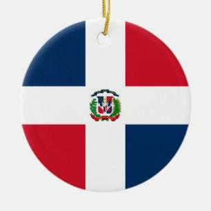 Dominikanska republiken flagga julgransprydnad keramik
