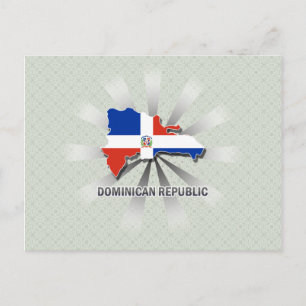 Dominikanska republiken Flagga Karta 2.0 Vykort