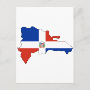 Dominikanska republiken flagga karta vykort